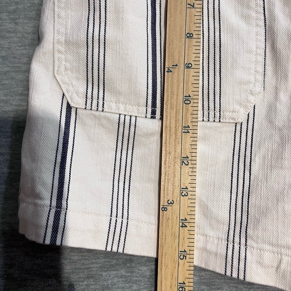 Madewell Tan and Blue Flat Front Shorts - Picture 6 of 6